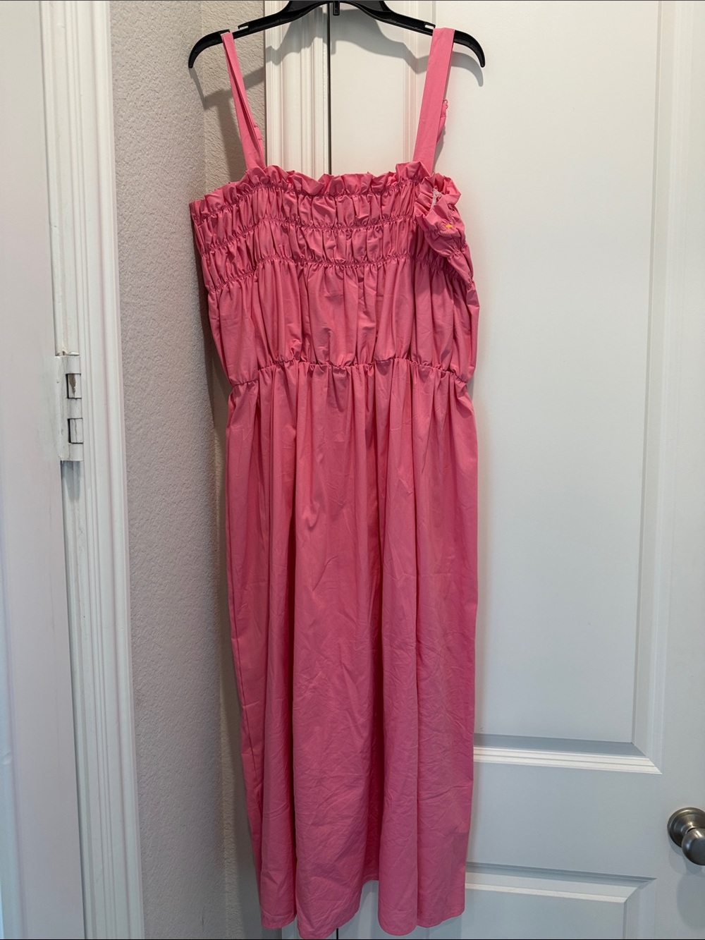 Glamorous Pink Maxi Dress with Smocked Bodice